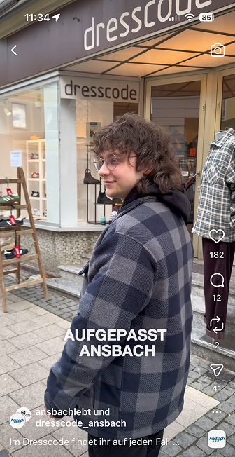 Screenshot von einem Video beim Dresscode in Ansbach