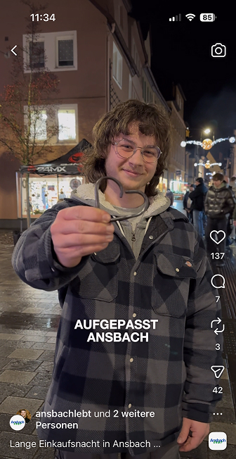 Screenshot von einem Video bei der Langen Einkaufsnacht in Ansbach