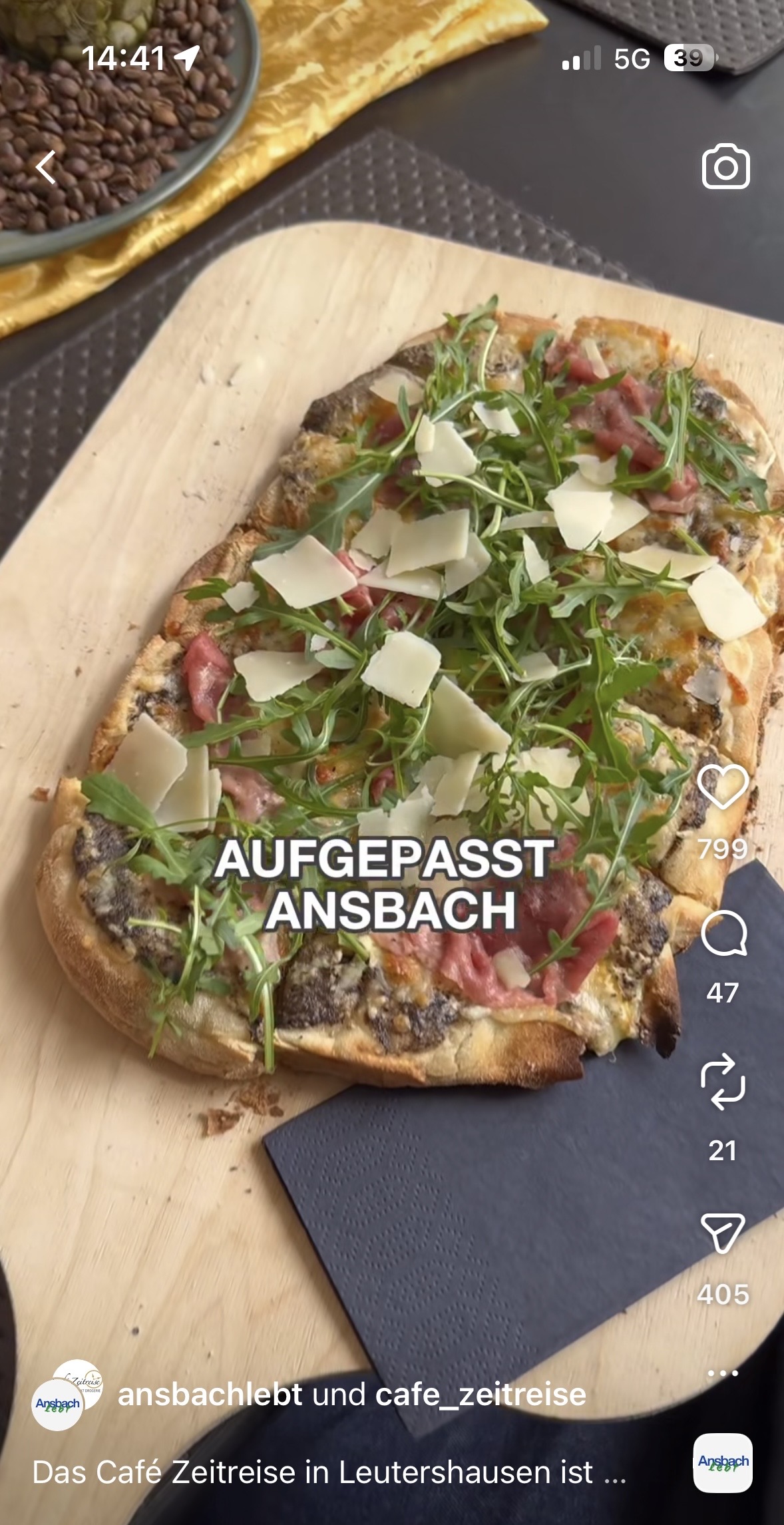 Screenshot von einem Video beim Café Zeitreise in Leuterhausen bei Ansbach