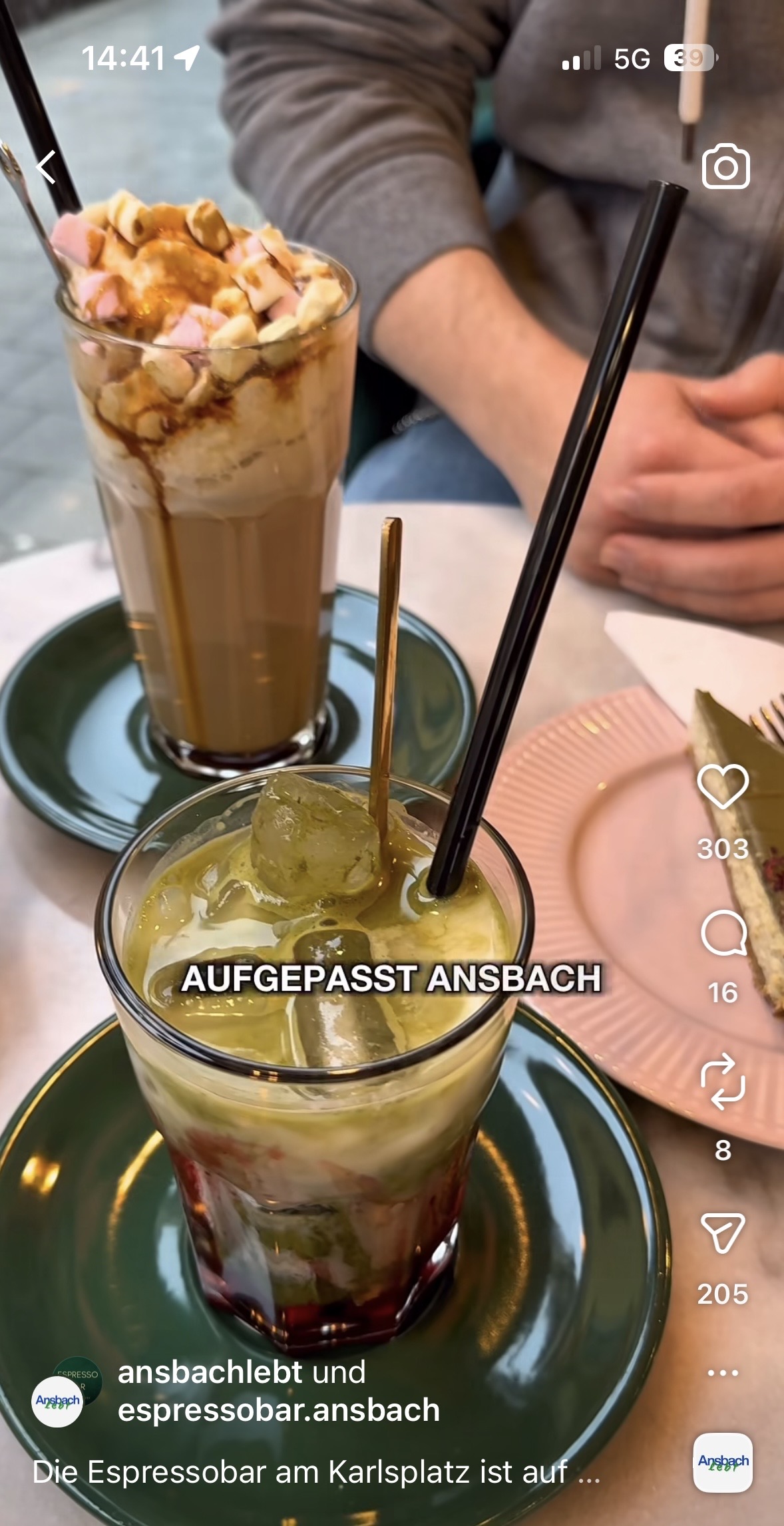 Screenshot von einem Video bei der Espressobar in Ansbach
